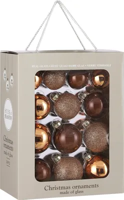 Obrázok produktu pre Sľudové ozdoby na vianočný stromček - 26 kusov - Ø7 cm - hnedé