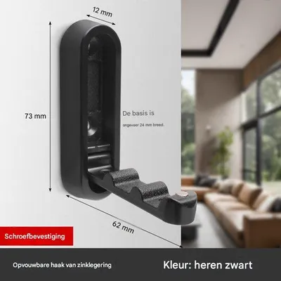 Produktbild von Entreehaken, opvouwbaar, verborgen, voor wandmontage in badkamers en schoenenkasten.