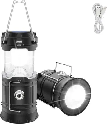 Produktbild von Solarbetriebene Notstromlampe mit LED-Licht - Wasserdichter Campingleuchter - Akkuschrauber mit Solarpanele