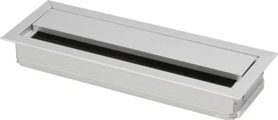 Produktbild von Kabeldurchgang eckig Kabeldurchlass mit Schutzbürste, 120x70x25mm, Alu eloxiert