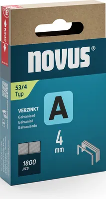 Produktbild von NOVUS TOOLS Feindrahtklammern Typ 53, 4 mm, 1800 Stück, Tackerklammern