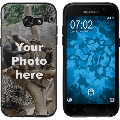 Produktbild von PhoneNatic Case kompatibel mit Galaxy A7 (2017) Personalisierte Handyhülle  schwarz zum selbst gestalten mit eigenem Foto