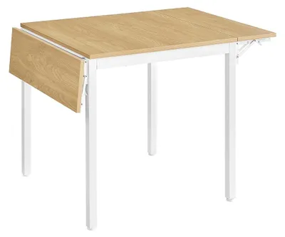 Image de Table extensible pour 2 à 4 personnes – Panneau de particules/Acier – 78 x 120 x 76,2 cm