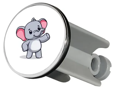 Produktbild von Waschbeckenstöpsel Elefant Comic Geschenk 4cm für Abflussstopfen
