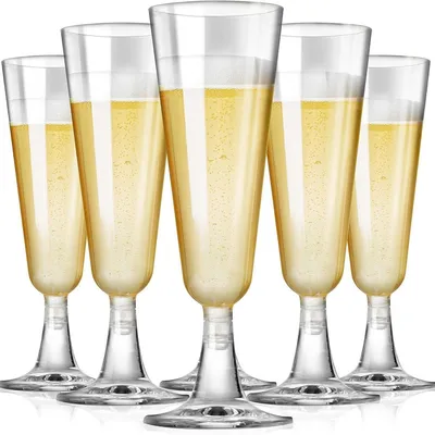 20er-Pack Plastik-Champagnergläser 150 ml transparent wiederverwendbar