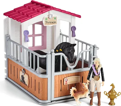 Produktbild von Schleich Malá stajňa s jazdkyňou Tori a kobylou Princess