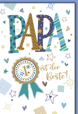 Produktbild von Vatertag Glückwunschkarte mit Umschlag Papa ist der Beste Vatertagskarte