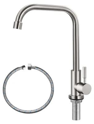 Immagine prodotto di Rubinetto monocomando per lavello da cucina, acciaio inossidabile SUS304, finitura nichel spazzolato