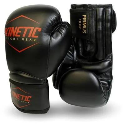 Immagine prodotto di Guanti da boxe Kinetic 10oz, per allenamento, boxe, kickboxing, Muay Thai, sparring, chiusura in velcro, per principianti e professionisti.