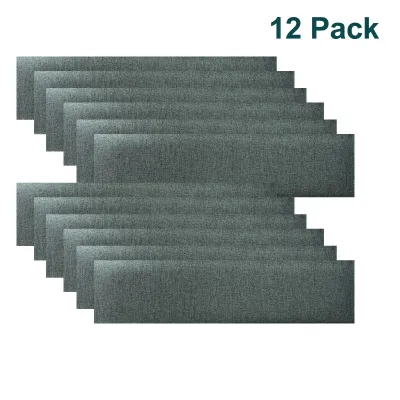 Produktbild von 12er Set YALION 3D PolyurethanWandpaneele 15×60 cm–Komfortabel&Pflegeleicht mit Leinenstoff,Gepolsterte PolyurethanWandverkleidung für DIY, Dunkelgrau