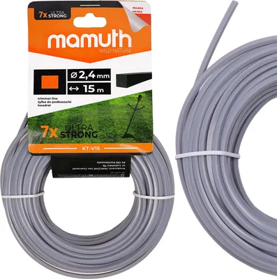 Produktbild von Mähfaden 2,4mm 15m QUADRATIC Motorsense Rasentrimmer Ersatzfaden für Fadenkopf