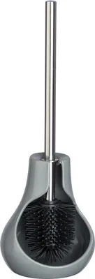 Image de WENKO Garniture WC Brosses de WC Support de cuvette céramique de rechange DROP Neo Gris