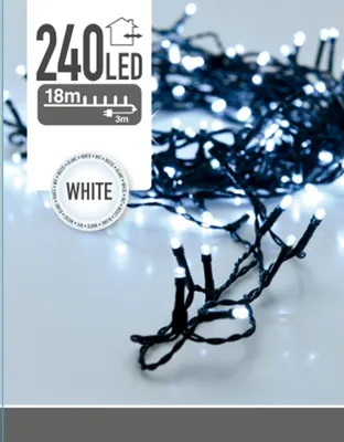 Obrázok produktu pre HOMESTYLING Vianočná svetelná reťaz studená biela 240 LED / 18 m KO-AX8400040