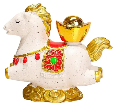 Produktbild von Cartoon-Pferdefigur im chinesischen Stil, Symbol für das Jahr des Pferdes, bringt Reichtum und Glück, Feng-Shui-Dekoration.