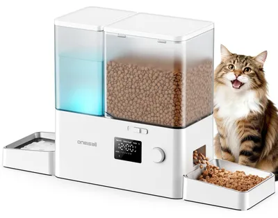 Productafbeelding van Voederautomaat - Kat - Waterdispenser - 5 l voer - 3,5 l water