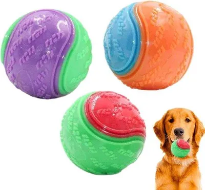 Productafbeelding van Honden Trainingsballen - Kauwspeelgoed - Interactief Spel - Zelfopwarmend - 3 stuks - Multicolor