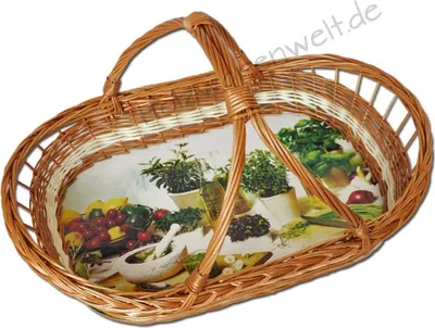 Produktbild von YULKA Weidentablett Tablettkorb Korbtablett Tablett Weide Serviertablett (Naturmotive) LNBQ