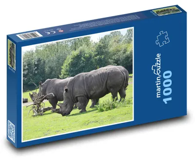 Zdjęcie produktu dla Puzzle 1000 Nosorożce w naturze - martinpuzzle