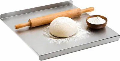 Imagen del producto de Tabla de cortar de acero inoxidable, 40 x 30 cm, con borde de sujeción, para la cocina