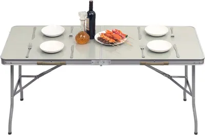 Produktbild von Happyment Camping Klapptisch – Picknicktisch für 4 Personen – Höhenverstellbar und Inklappbar – Für Kinder und Erwachsene