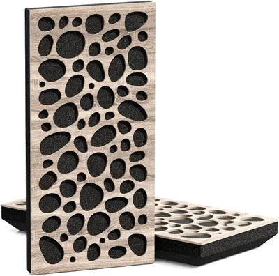 Immagine prodotto di Confezione da 4 – Pannelli acustici K3 a basso profilo, fonoassorbenti | 50x25 cm | Riflessione | Spessore: 33 mm | Colore: Sonoma