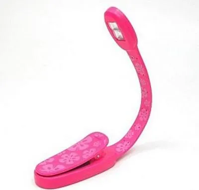 Produktbild von Flexilight Xtra (Pink Flowers) - 2-LED Leselampe mit Klammer - extralanger Hals - Geschenk für Leser, Buchliebhaber - Deutsche Ausgabe