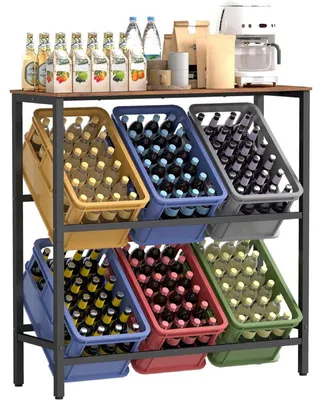 Produktbild von Kistenregal BSC363K01, Tragkraft pro jede Ebene bis zu 150 kg, schwarz
