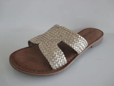 Produktbild von Lazamani Flor Damen Leder-Pantoletten Gold Größe 38