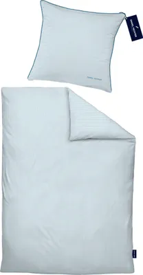 Produktbild von Daniel Hechter Bettwäsche Satin 0061304 LÄNGSSTREIFEN color: taubenblau, size: 1x 155x220 cm + 1x 80x80 cm