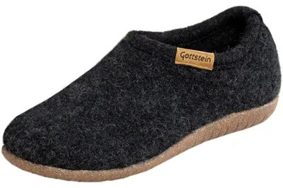 Produktbild von Gottstein Alpine Midcut RU Uni Wollfilz-Hausschuhe mit Gummisohle Charcoal, 48-408-1263 - Gr. 46