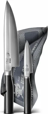 Immagine prodotto di Kai Kamagata Tim Mälzer Set, 3-tlg., Kochmesser, Messer, Grubentuch, TMK-W24