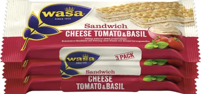 Produktbild von Wasa Sandwich Käse, Tomate und Basilikum (120 g)