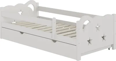 Produktbild von Vitalispa Kinderbett Jessica, 80x160 cm mit Schublade, ohne Matratze, Weiß/Weiß
