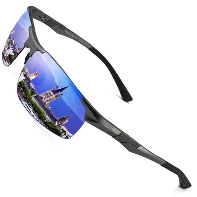 Produktbild von PUKCLAR Polarisierte Sportsonnenbrille für Herren, Al-Mg-Metallrahmen