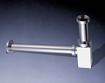 Produktbild von Design Siphon Eckig Deluxe Design Messing Mit integriertem Geruchsschutz! Geeignet für alle gängigen Wasch- und Spültische. Deutsche Norm!