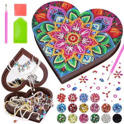 Produktbild von Geschenk Mädchen 6 7 8 9 10 Jahre Diamond Painting Schmuckkästchen Kinder Mehrfarbig