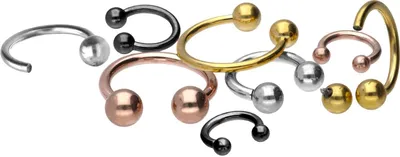 Produktbild von Ohrpiercing, Nasenpiercing, Septum Piercing Titan Hufeisenring mit Innengewinde Schwarz Innendurchmesser: 8mm + Stabstärke: 1,2mm
