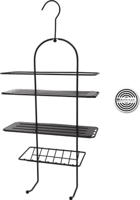 Produktbild von BATHROOM SOLUTIONS Badregal Duschregal Duschablage ohne Bohren SCHWARZ zum Einhängen