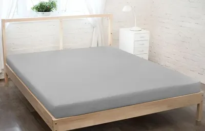 Image de KZ Drap housse jersey 160x200 cm gris coton
