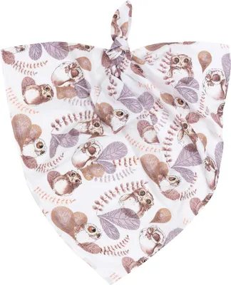 Produktbild von Baby Mullwindeln aus Musselin mit Eulen-Design, 100x75cm, natürlich und atmungsaktiv