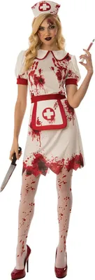Produktbild von Bristol Novelty - "Bloody" Kostüm - Damen BN4404 (M) (Weiß/Rot)