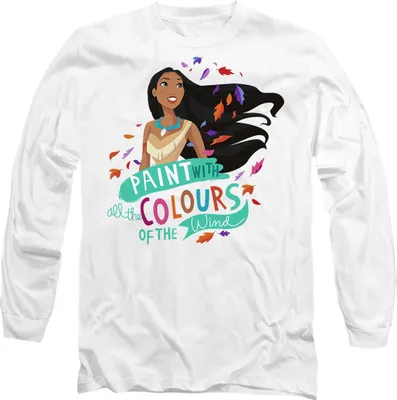 Imagen del producto de Camiseta uni para hombre/mujer, diseño "Colores del viento" de Pocahontas, modelo TV14505 (talla S), color blanco