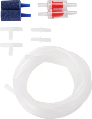 Produktbild von Aquarium Luftpumpen-Zubehör Set, mit T-Ventil & Luftausströmer, für Sauerstoffanreicherung