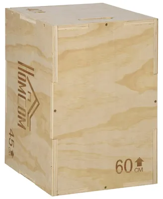 Obrázek produktu pro Plyometrická bedna – 3 výšky | Barva: Hnědá | Rozměry: 40 x 45 x 60 cm