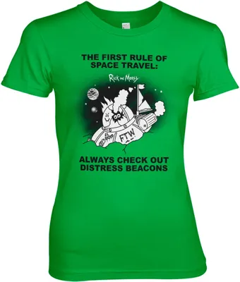 Produktbild von Rick And Morty - Distressed Beacons Girly Tee - Small - Green