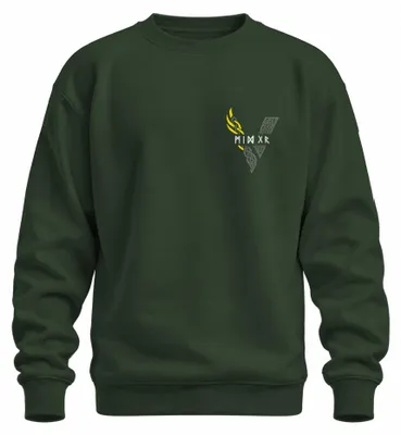 Productafbeelding van Wikingsrunen, knoopmotieven, Noordse en Keltische mythologie, sweatshirt, trui, smaragdgroen, maat L