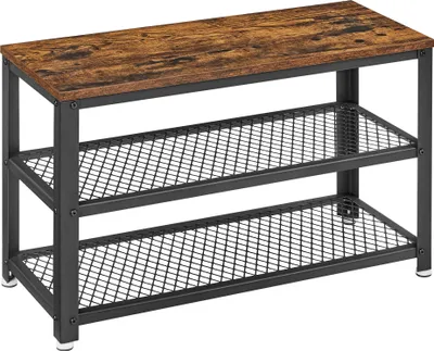 Produktbild von Lavica na topánky, stojan na topánky s 2 policami, organizér na topánky, 73 X 30 X 45 cm, obývacia izba, oceľová konštrukcia, interiérový štýl