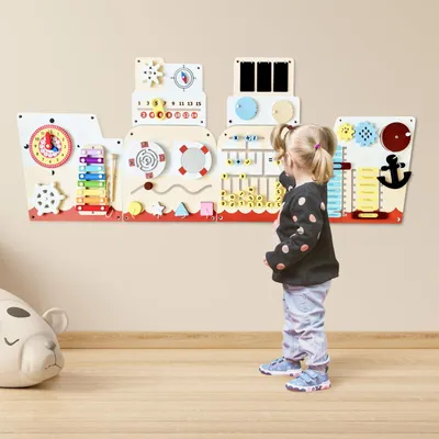 Image de Panneau sensoriel Montessori, tableau d'activités 16 en 1 pour enfants