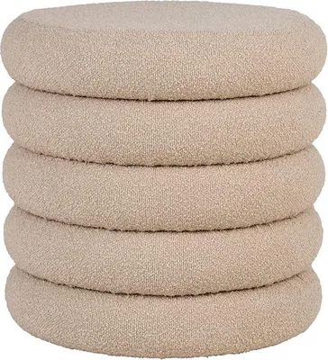 Image de Lisa Design Marely - pouf - en tissu bouclette , Beige