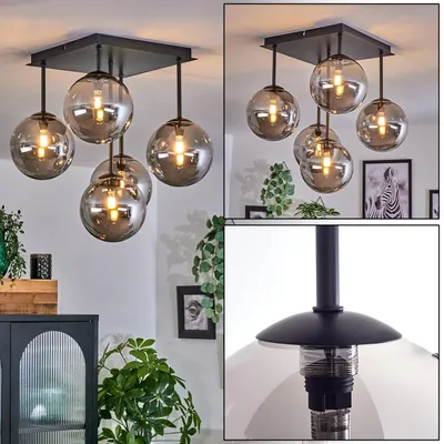 Produktbild von Isorella Deckenlampe aus Metall/Glas in Schwarz/Rauchfarben